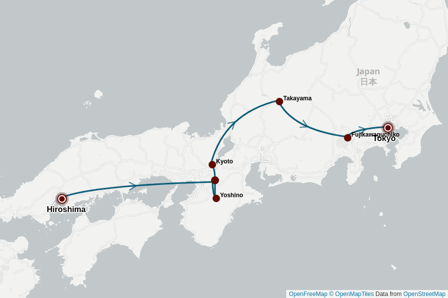 Itinerary Map image for Japan Essentials