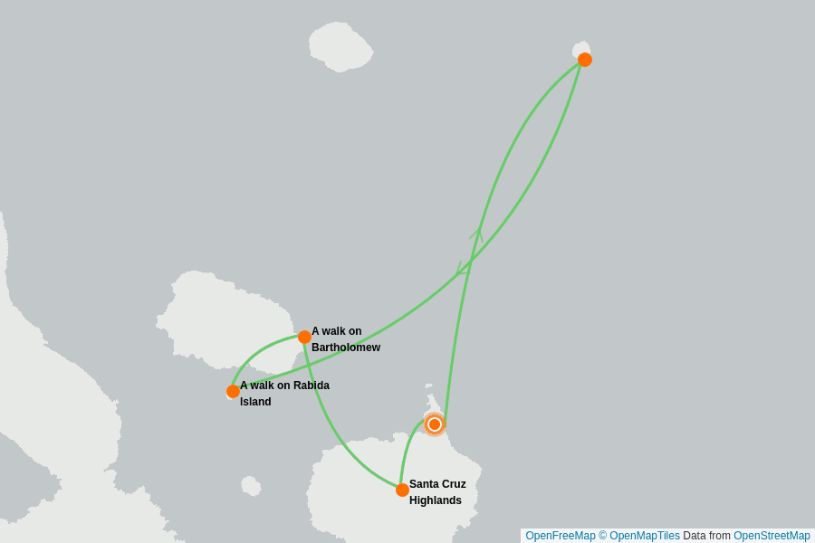 Itinerary Map image for Central & North Galápagos